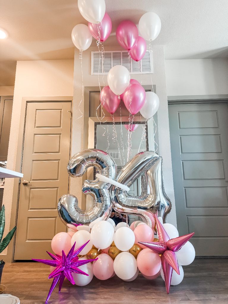 Number 34 balloons
