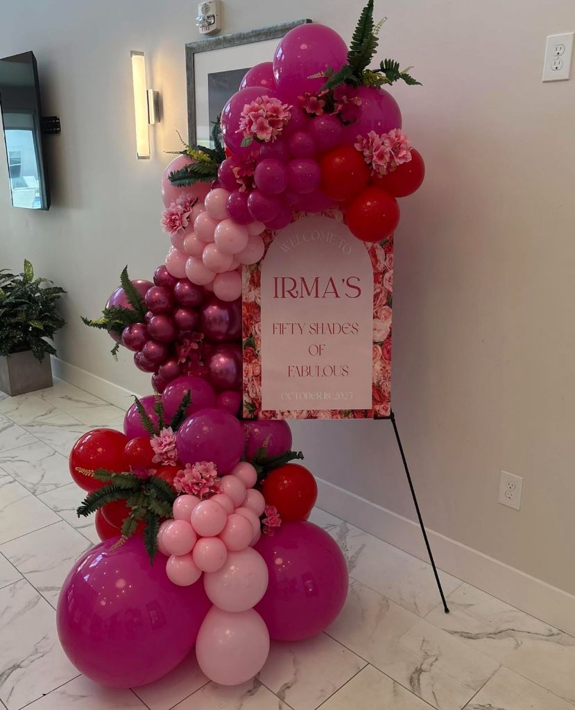 Fifty Shades of Fabulous balloon arch