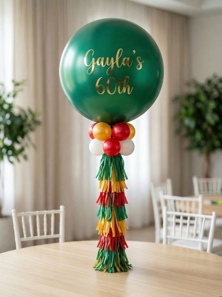 Custom jumbo balloon centerpiece