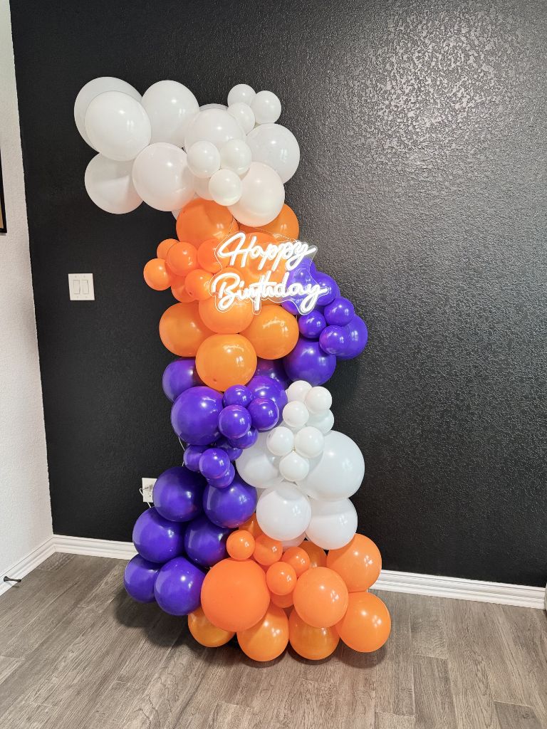 Purple orange white column