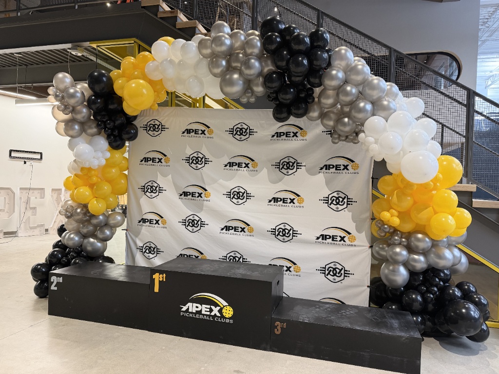 APEX Pickleball tournament podium