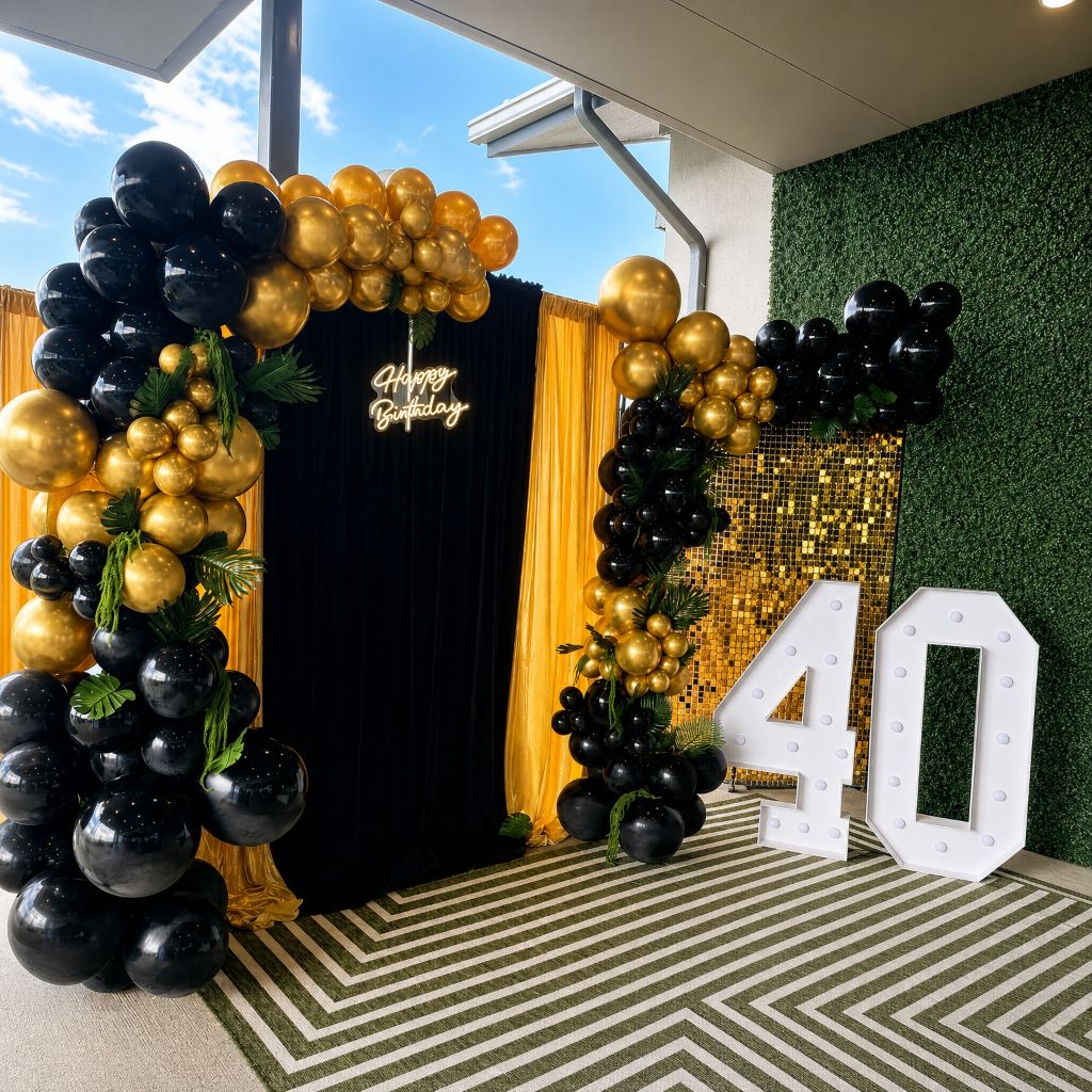Black and gold 40th birthday
